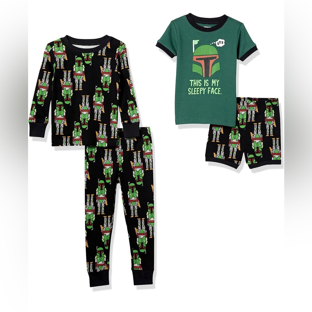 NWT Boys 4 piece Boba Fett Star Wars pajama set size small (6-7)